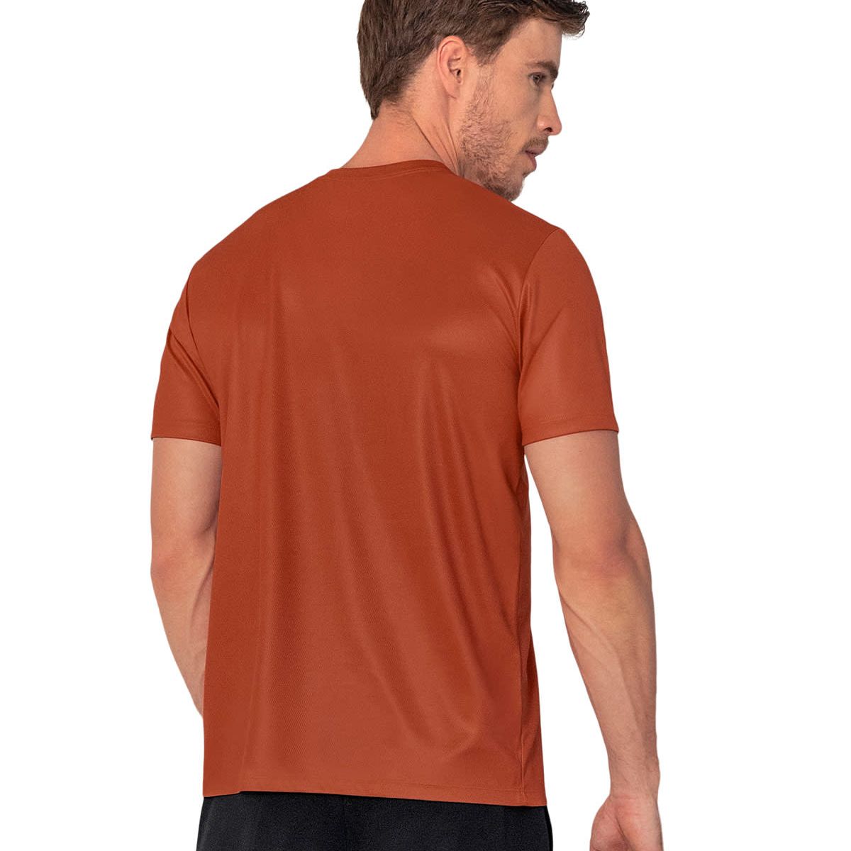 LEO - Camiseta deportiva masculina semiajustada de secado rápido 508007 Terracota