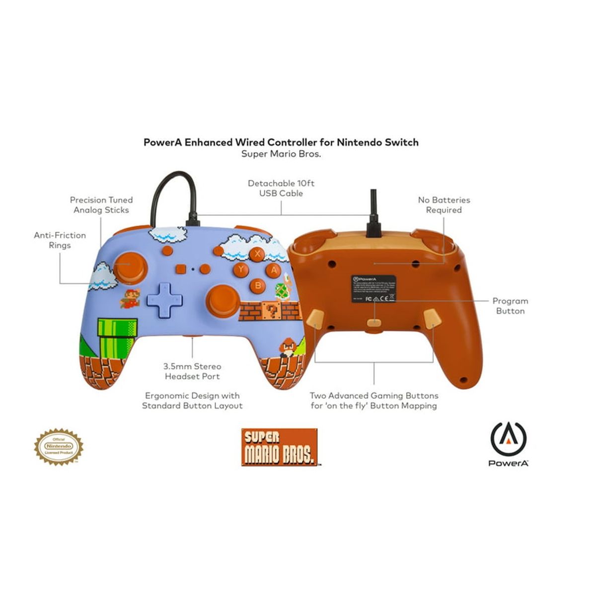 POWER A - Control Power A Super Mario Bros Wired - Nintendo Switch