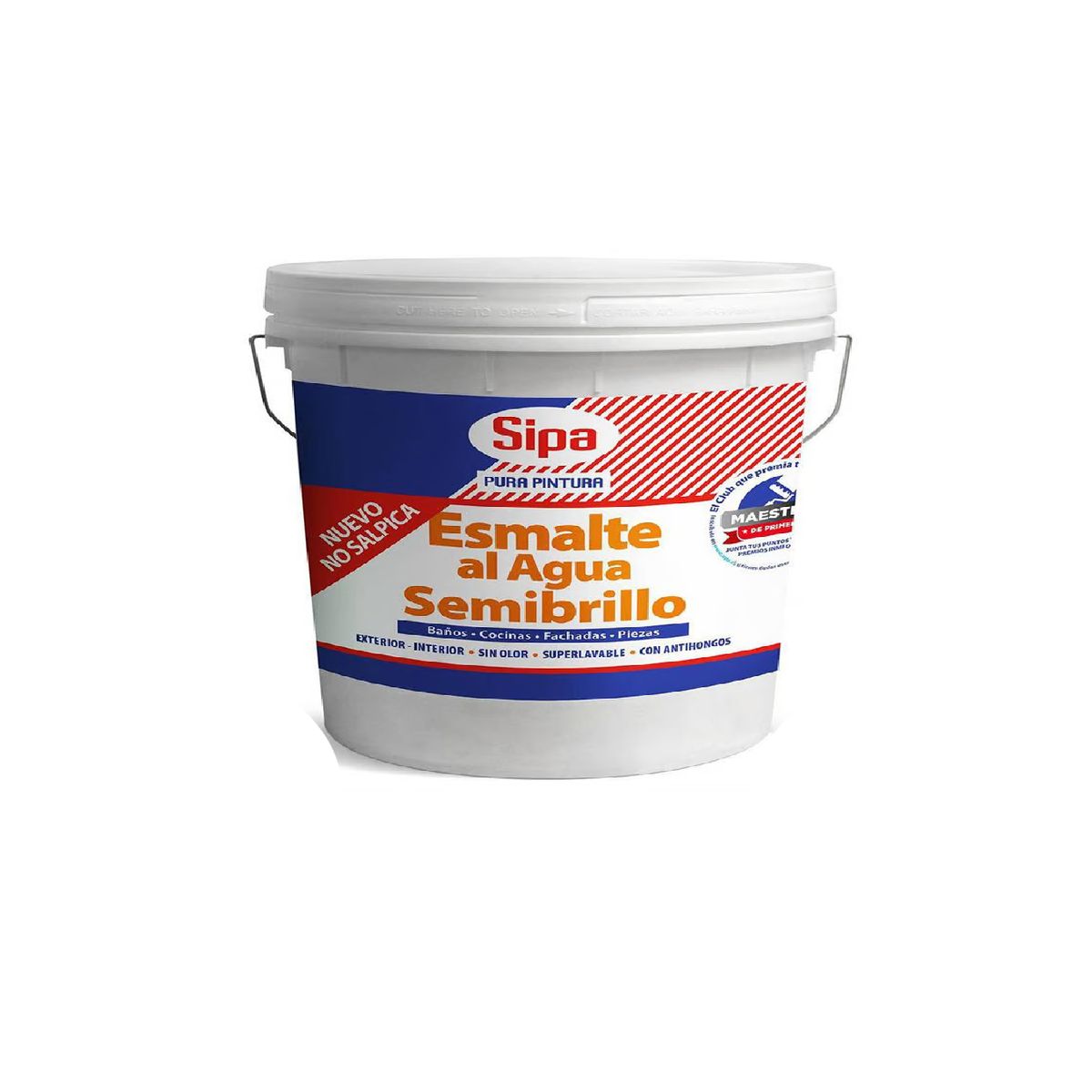 SIPA - Esmalte al agua semibrillo blanco 4gl