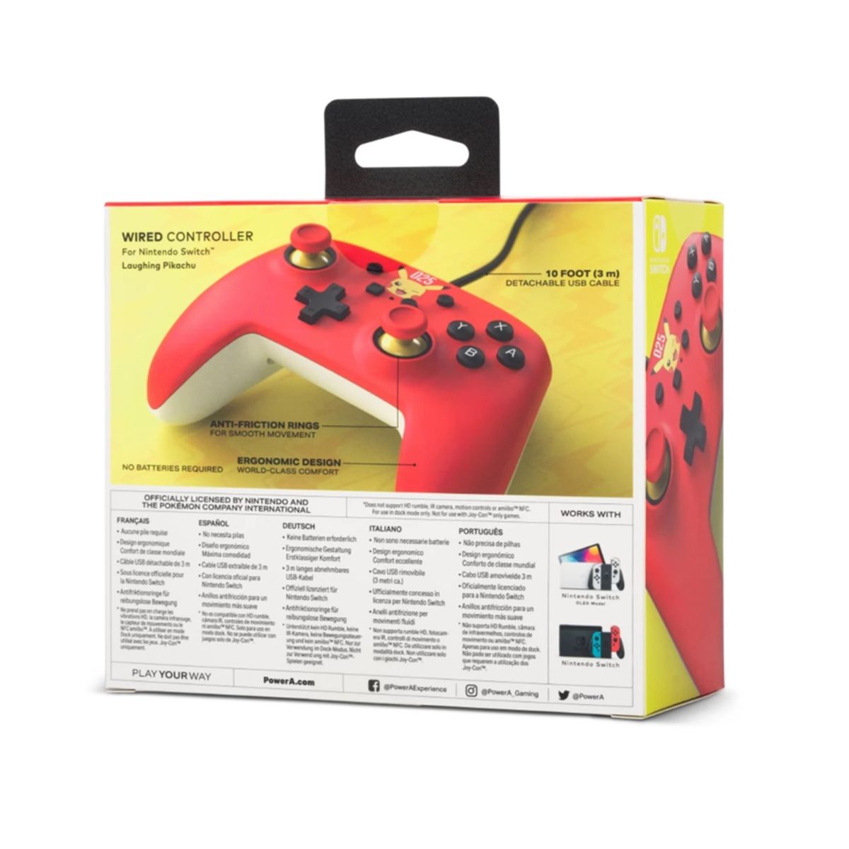 POWER A - Control Power A Laughing Pikachu Wired - Nintendo Switch