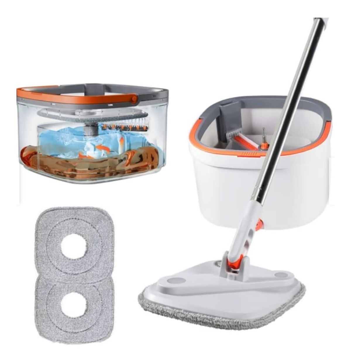 GENERICO - Mopa Separa Agua Limpia Sucia Automatico Super Mop 360