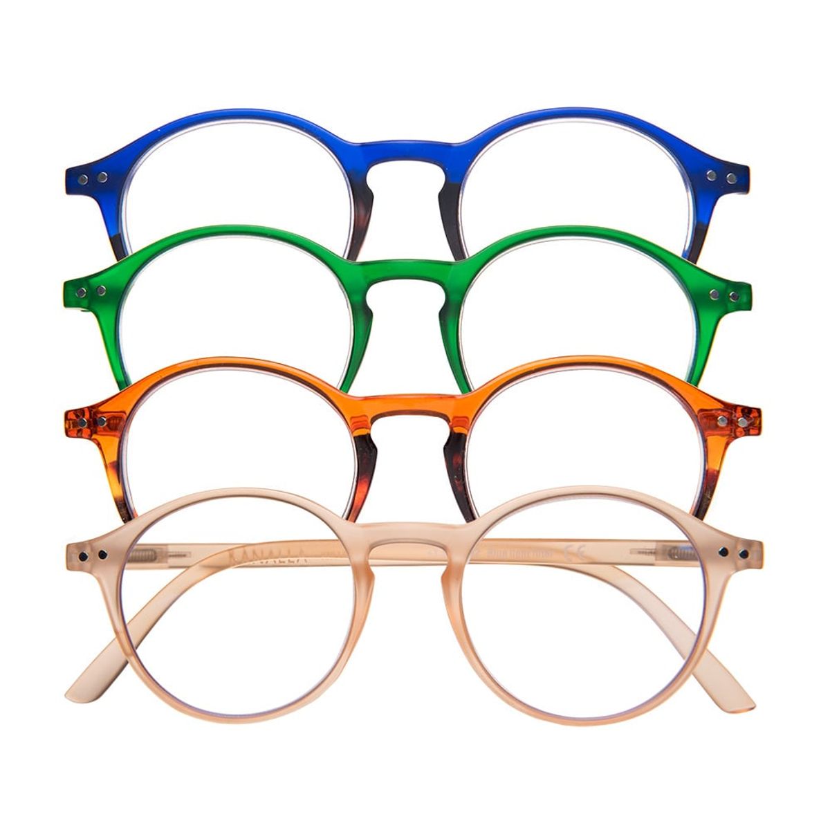 KANALLA - Pack 2 Lentes de Lectura Filtro Luz Azul y UV mod Papillon Verde /Naranjo 3.0