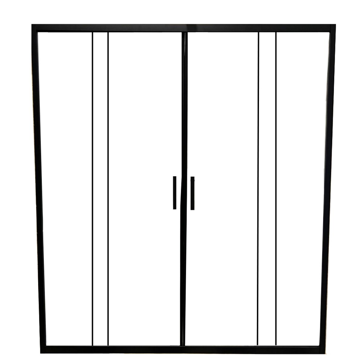 JOYTEK - Mampara Ajustable Negra Doble Puerta 160-175x185cm