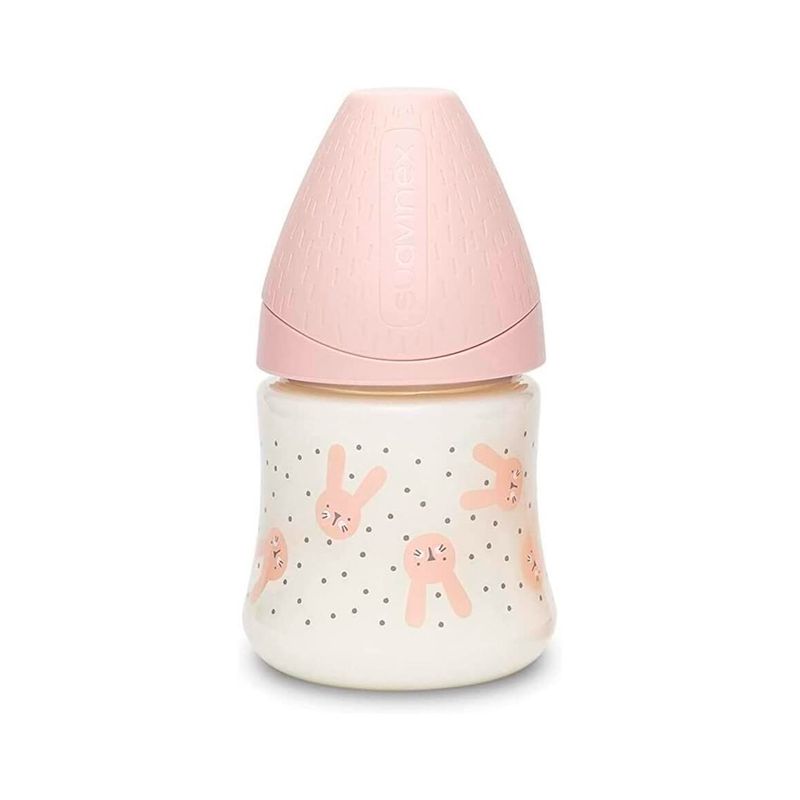 SUAVINEX - MAMADERA 150ML TETINA SILICONA RABBIT ROSADA