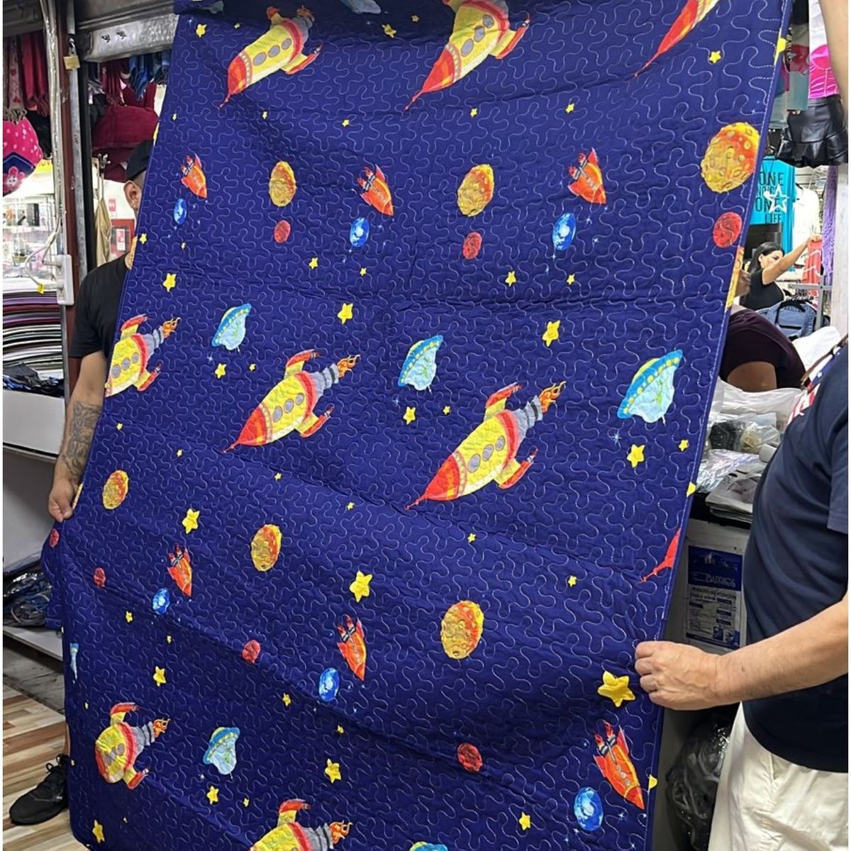 GENERICO - CUBRECAMA DE VERANO DELGADO QUILT 1.5 PLAZA INFANTIL COHETE DIANA