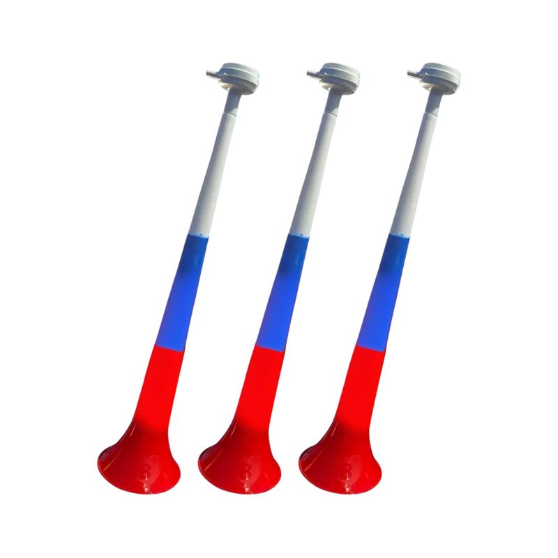 GENERICO - 3 Vuvuzela grande Tri Color Rojo Blanco y Azul
