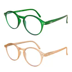 KANALLA - Pack 2 Lentes de Lectura Filtro Luz Azul y UV mod Papillon Verde/ Beige 1.0
