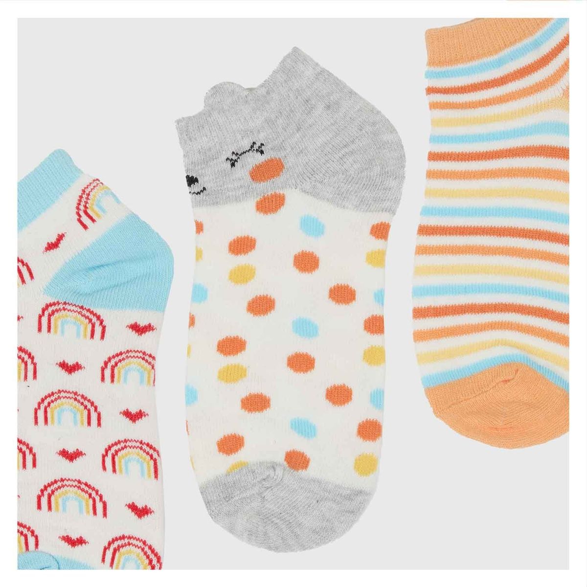 FASHION'S PARK - Calceta Niña Tripack Full Print Salmon Fashion's Park