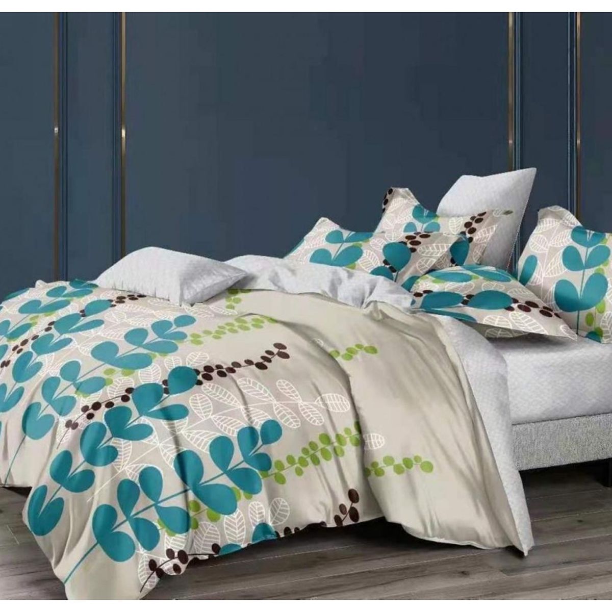 GENERICO - CUBRECAMA DE VERANO DELGADO QUILT 1.5 PLAZA GRIS CON DISEÑO DIANA