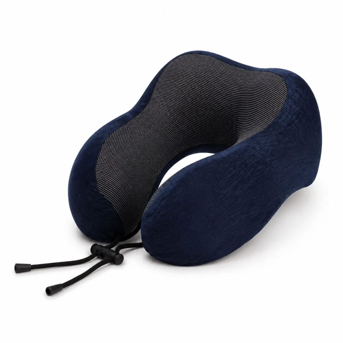 HOMESTAR - Cojín cervical de viaje azul marino con panel interior de malla y cordón ajustable