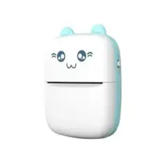 GENERICO - Mini Impresora Térmica Portátil Bluetooth Gatito + 1rollos AZUL