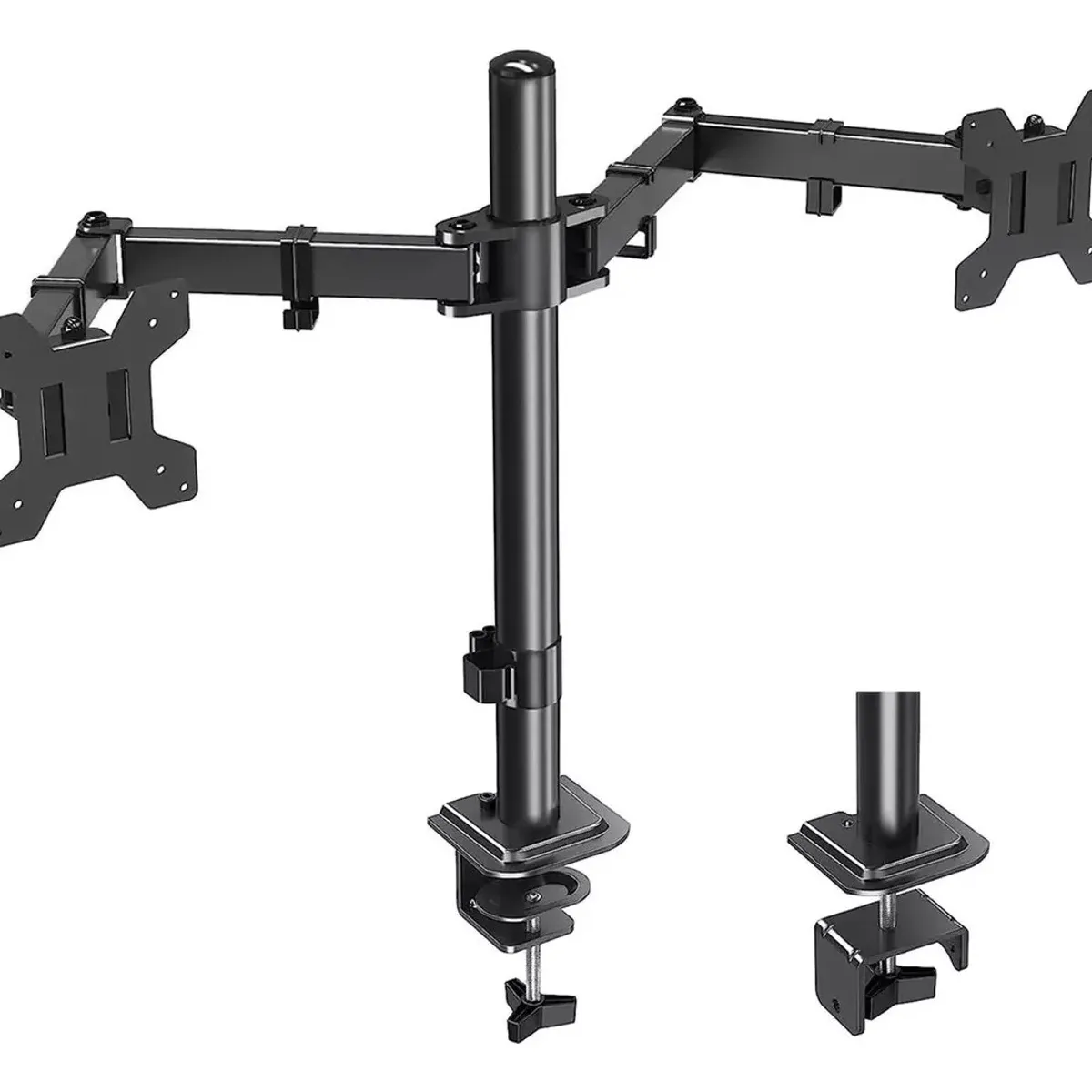MUNDO MAGIA - Brazo Soporte Doble Para 2 Monitores Base Escritorio