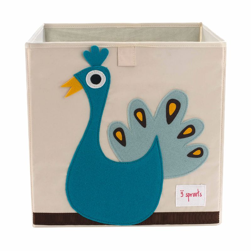 3 SPROUTS - Caja Organizadora Pavo Azul 3 Sprouts