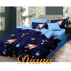 GENERICO - CUBRECAMA QUILT DE VERANO DELGADO 1.5 PLAZA AZUL DE COHETE DIANA