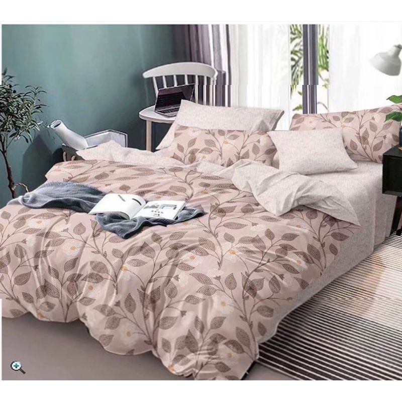 GENERICO - CUBRECAMA QUILT DE VERANO DELGADO 1.5 PLAZA BEIGE HOJAS DIANA
