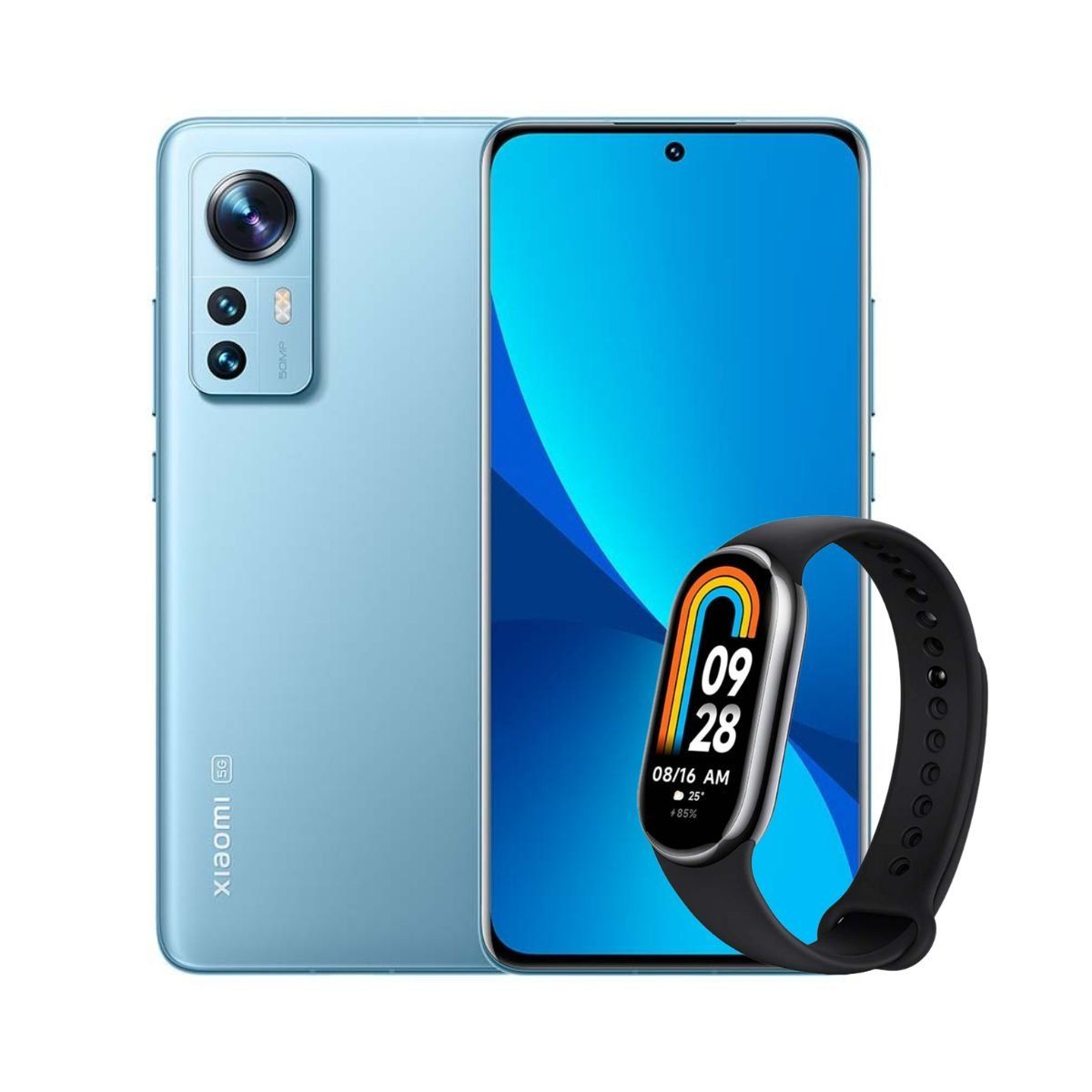 XIAOMI - Xiaomi 12 EU 5G 8GB + 256GB Celeste + Mi Smart Band 8 Negro