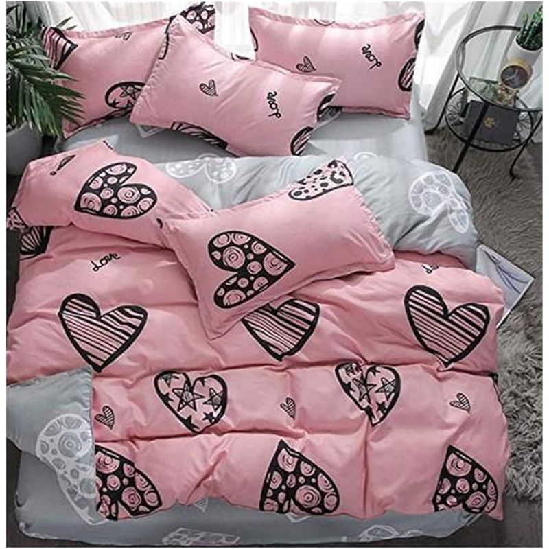 GENERICO - CUBRECAMA QUILT DE VERANO DELGADO 1.5 PLAZA ROSA CORAZONES DIANA