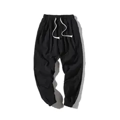 EDWINAYY - Pantalones Casuales De Lino Y Algodón Para Hombres Holgados