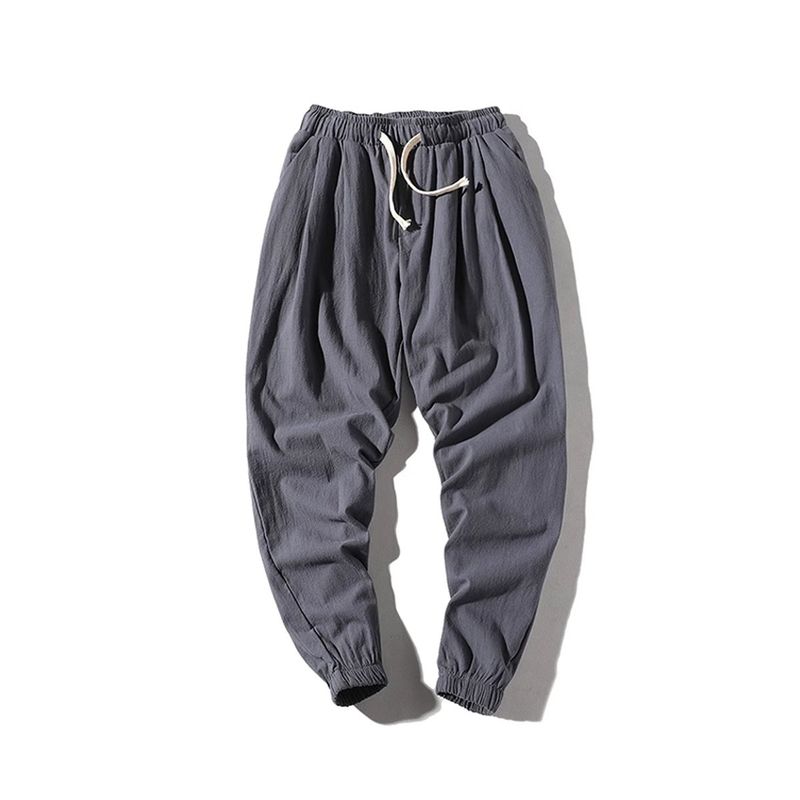 EDWINAYY - Pantalones Casuales De Lino Y Algodón Para Hombres Holgados