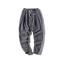 EDWINAYY - Pantalones Casuales De Lino Y Algodón Para Hombres Holgados