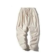 EDWINAYY - Pantalones Casuales De Lino Y Algodón Para Hombres Holgados