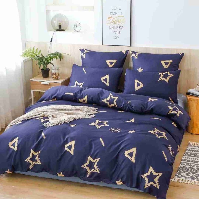 GENERICO - CUBRECAMA QUILT DE VERANO DELGADO 1.5 PLAZA ESTRELLAS DORADAS DIANA