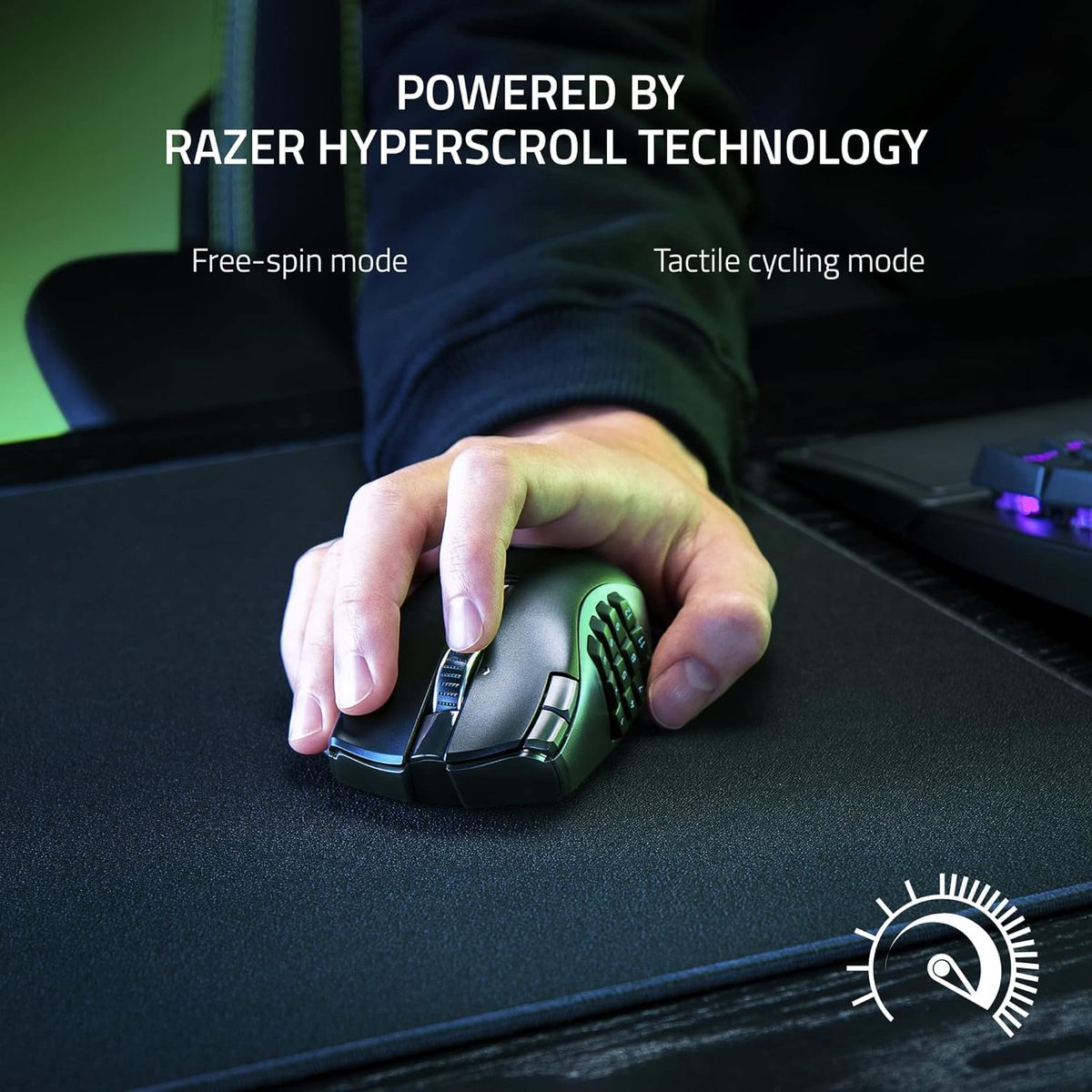 RAZER - RazerNaga V2 HyperSpeed Mouse inalámbrico MMO