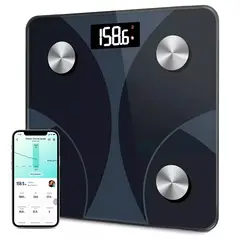 IRM - Balanza Bluethooth Digital De Baño Hasta 180 Kg Color Negro