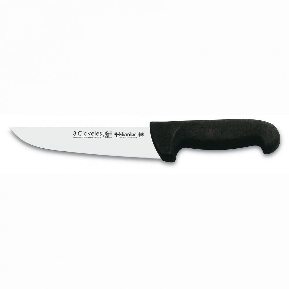 3 CLAVELES - Cuchillo Carnicero 20 cm Negro