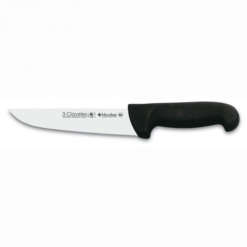 3 CLAVELES - Cuchillo Carnicero 20 cm Negro