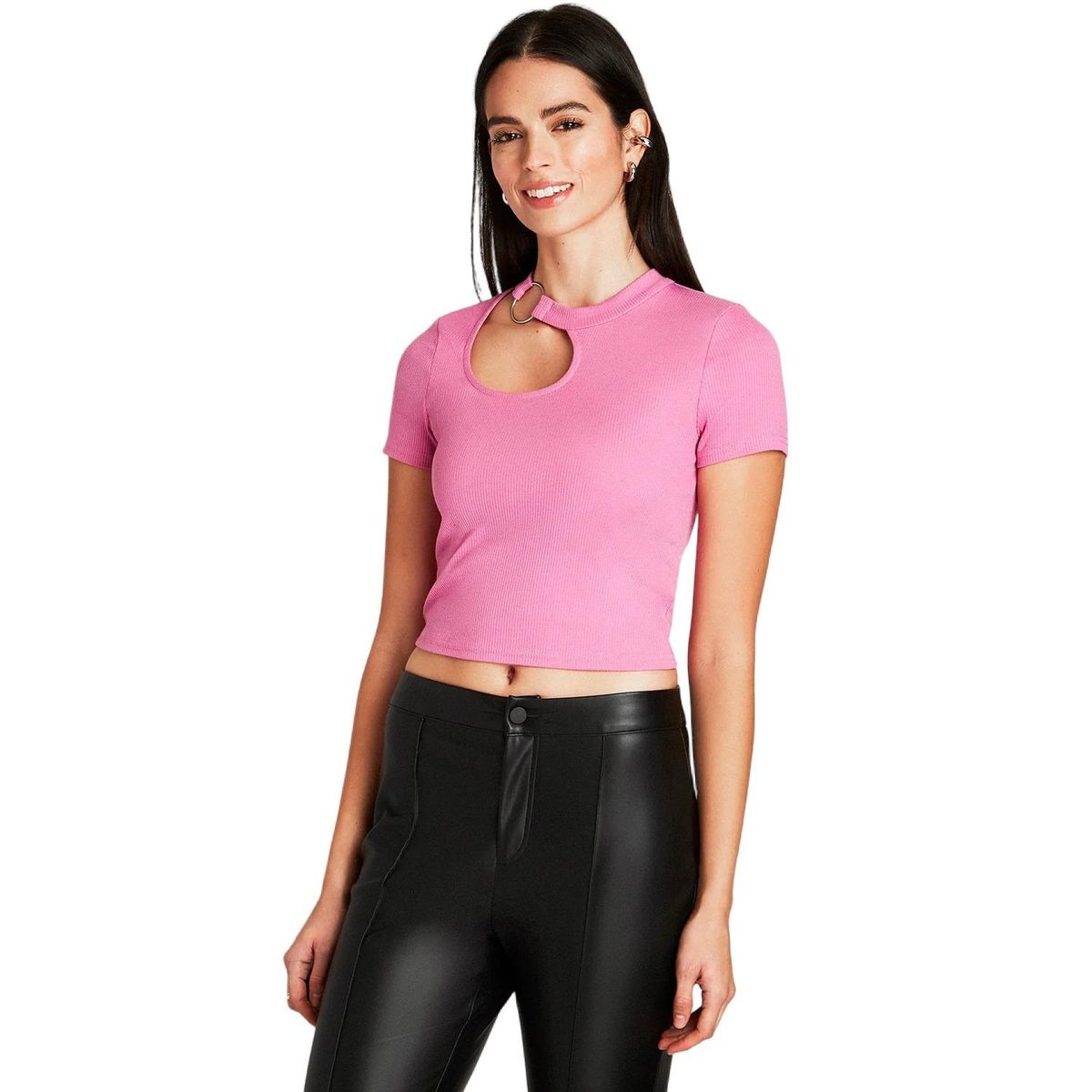 ACUARELA - Polera Rosado Manga Corta Cuello Redondo ACUARELA