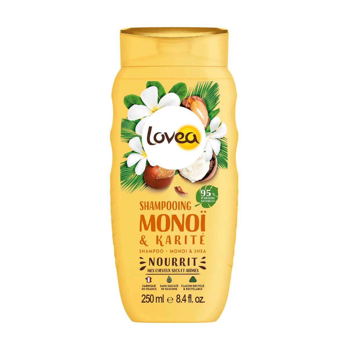 LOVEA - Shampoo Cabello Seco y Dañado Monoi Karité 250ml, Lovea