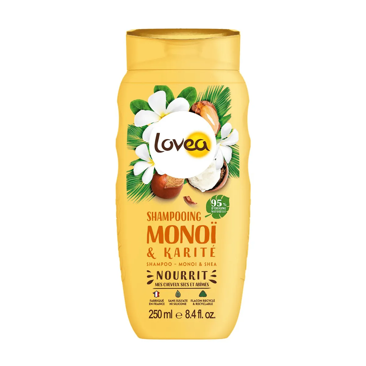 LOVEA - Shampoo Cabello Seco y Dañado Monoi Karité 250ml, Lovea