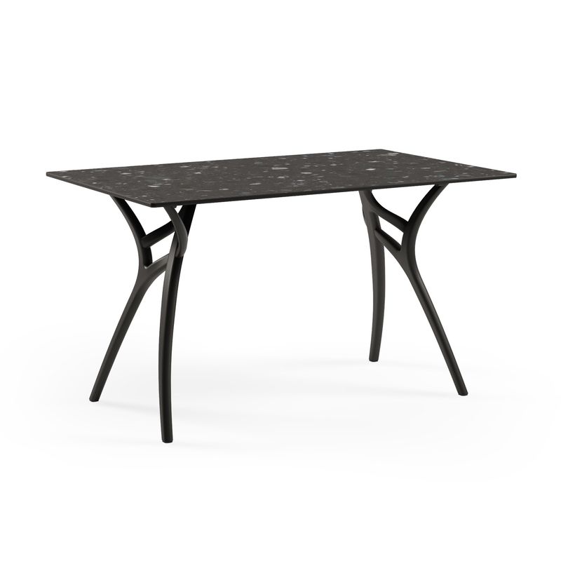 ROCA NEGRA - Mesa rectangular IVY L 140X80 Terrazo 3 pata negra