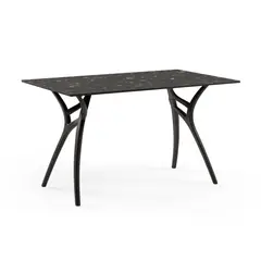 ROCA NEGRA - Mesa rectangular IVY L 140X80 Terrazo 3 pata negra
