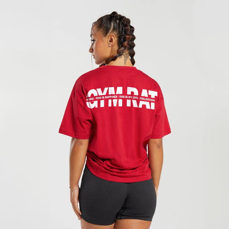 KUSSI COLLECTION - Polera basic mujer Gym Rat  Edicion Limitada Red