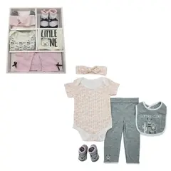 KIVARA - Set Bebe Ajuar Recien Nacido en Caja Regalo 5 Piezas Niña