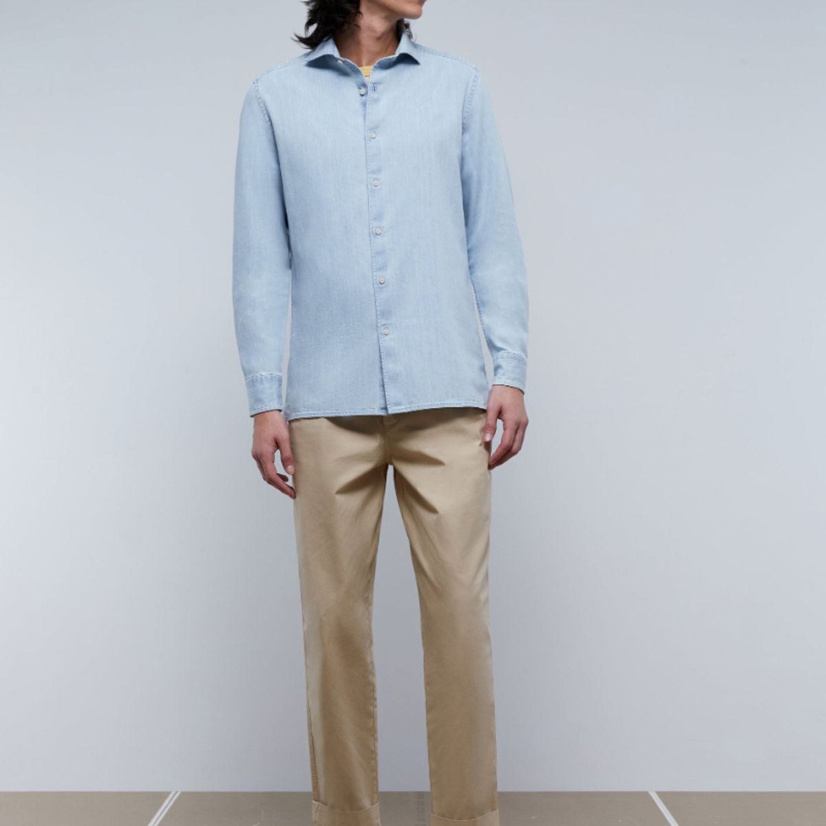 SCALPERS - Camisa Denim Lavada Calavera Tono Blue Denim