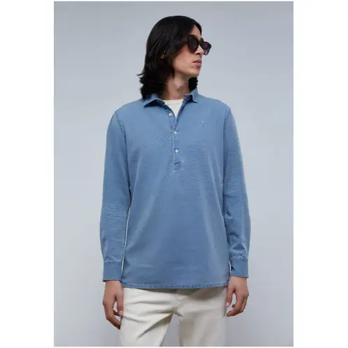 SCALPERS - Camisa Polera Denim Denim Structure