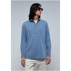 SCALPERS - Camisa Polera Denim Denim Structure