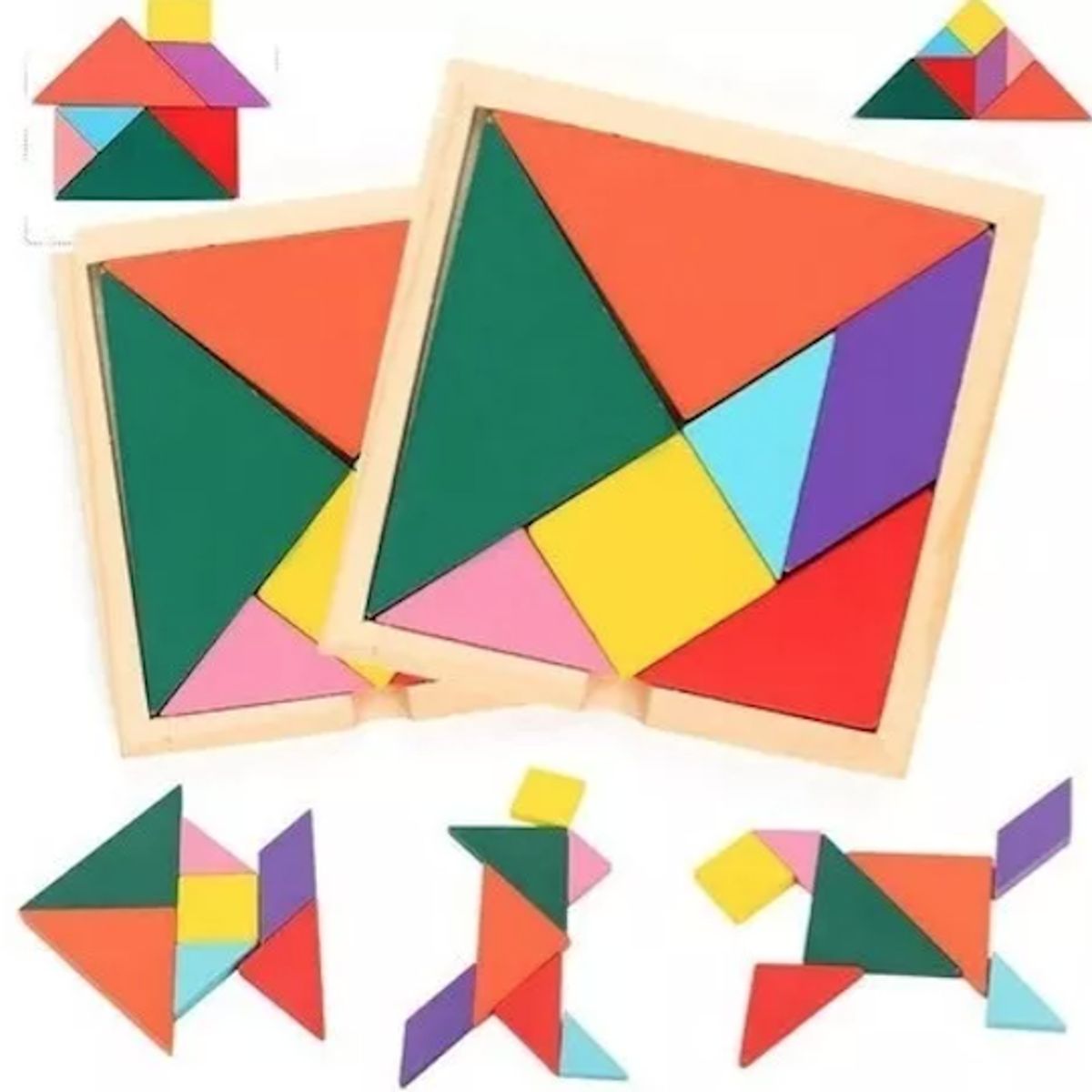 GENERICO - Tangrama 18x18 Cm Juego Madera Didáctico