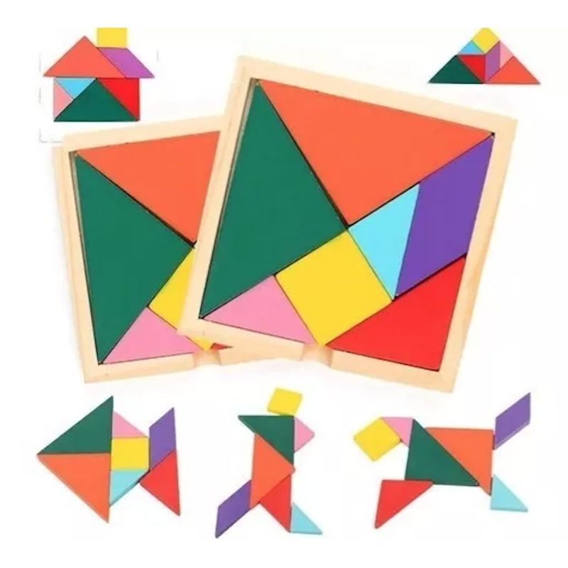 GENERICO - Tangrama 18x18 Cm Juego Madera Didáctico