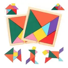 GENERICO - Tangrama 18x18 Cm Juego Madera Didáctico