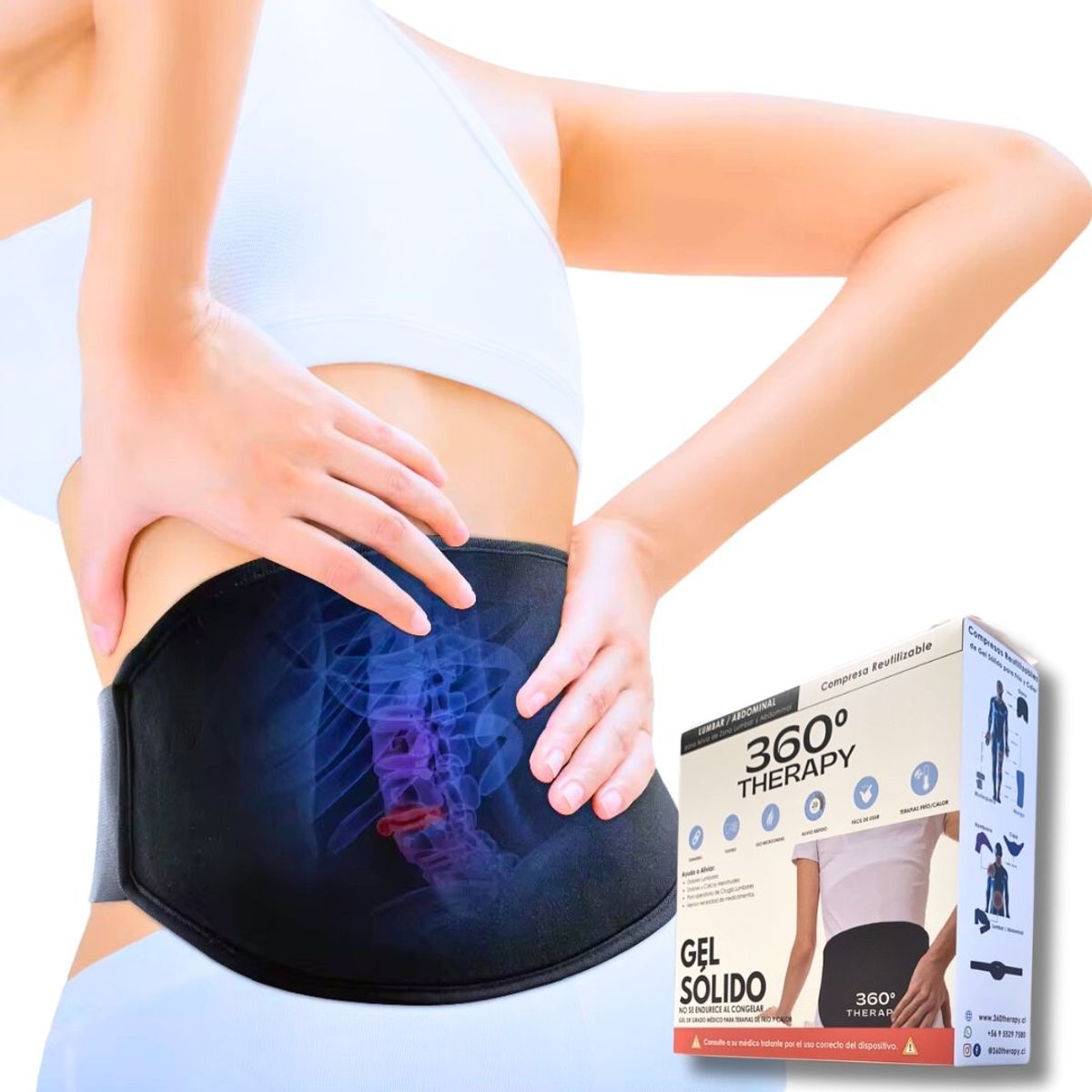 360 THERAPY - Compresa De Gel Sólido para Alivio Lumbar y Abdominal - 360º THERAPY®
