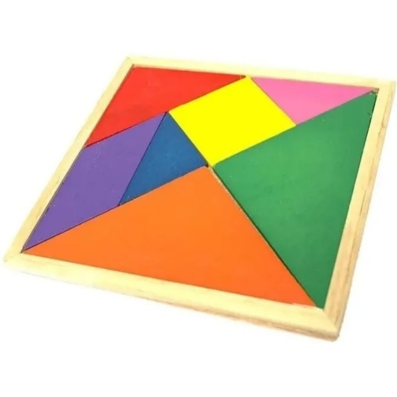 GENERICO - Tangrama 14x14 Cm Juego Madera Didáctico