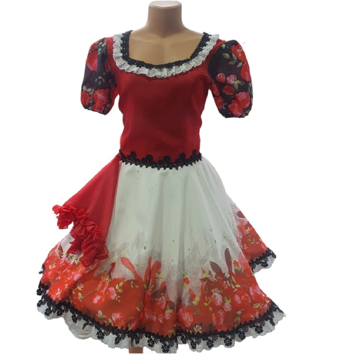 BAUL MAGICO - VESTIDO DE HUASA, CHINITA FIESTAS PATRIAS CHILE, Rojo