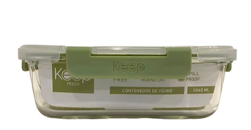 HERMETICO RECTANGULAR 1040ML GLASS VERDE