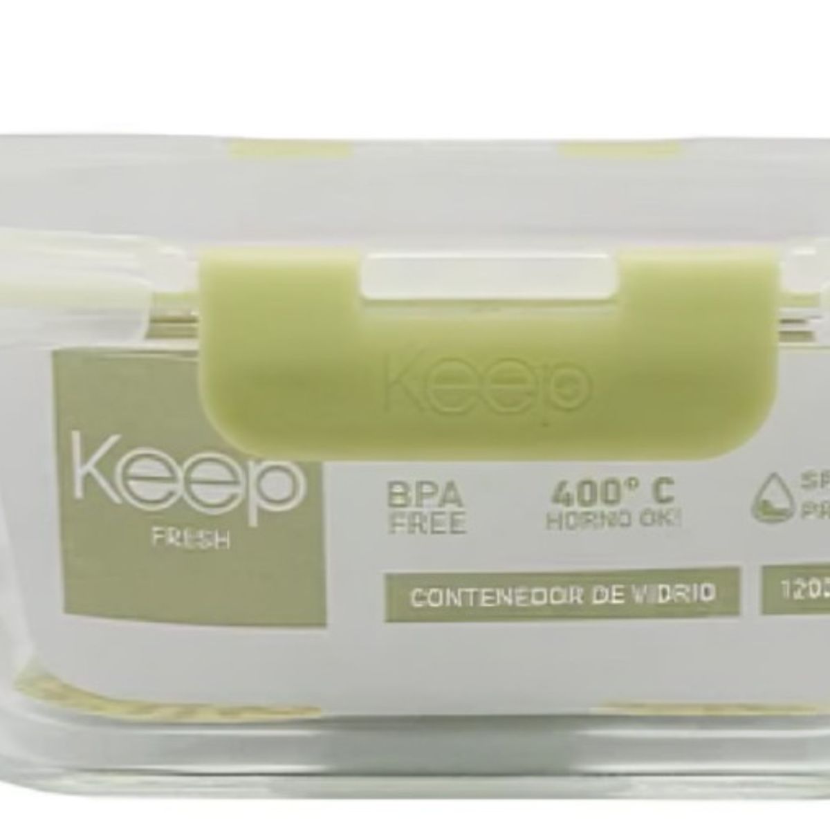 KEEP - HERMETICO CUADRADO 2200ML GLASS KEEP VERDE