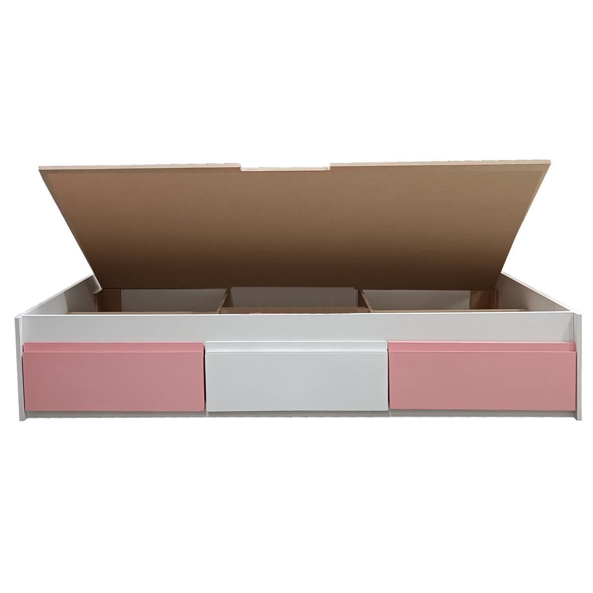 DECORACION CREATIVA - Cama Infantil  1 Plaza 3 Cajones (Rosado - Blanco - Rosado)