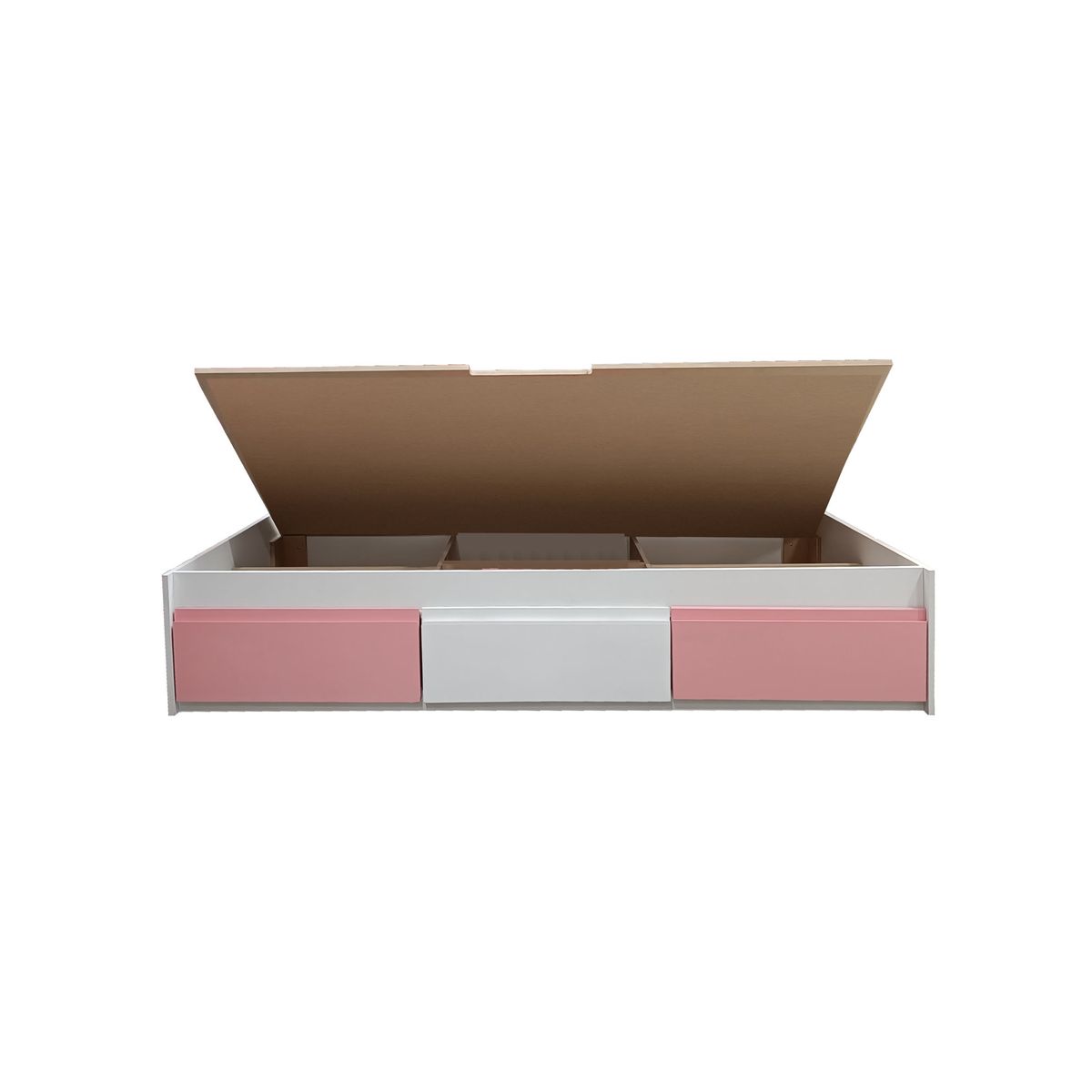 DECORACION CREATIVA - Cama Infantil  1 Plaza 3 Cajones (Rosado - Blanco - Rosado)